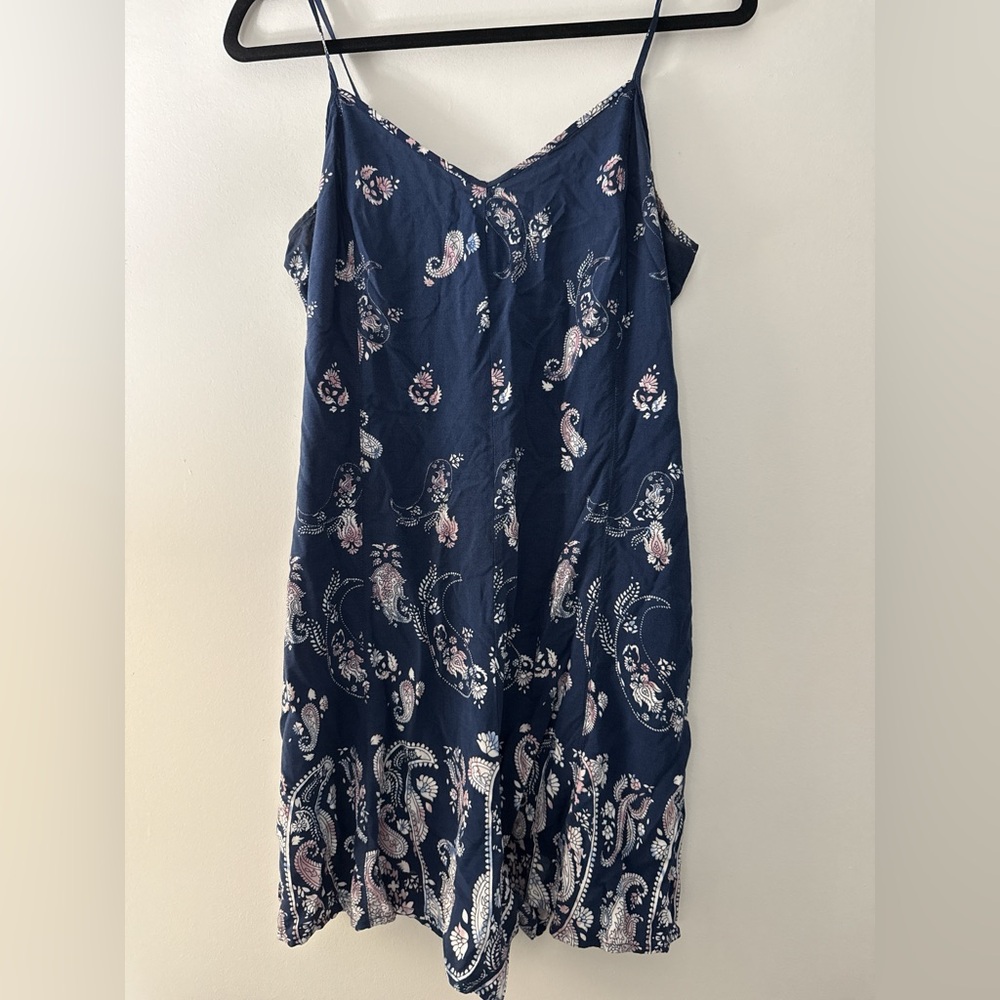 Navy Floral Paisley Romper